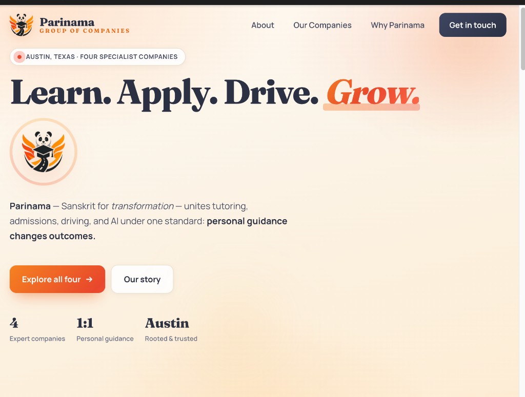 Parinama Group of Companies website